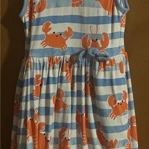 Little Sleepies Size 4t Blue and Orange Striped Crustaceans Dress